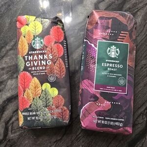 2 lbs Authentic Starbucks Limited Edition Thanksgiving Blend & Espresso Coffee